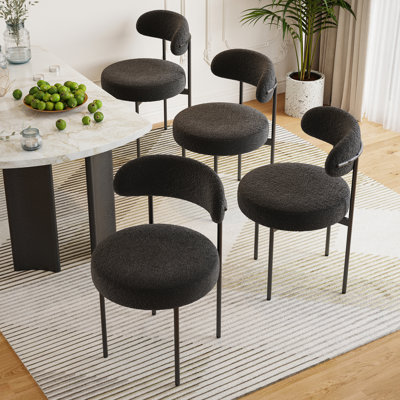 Chantele 19.3'' H Tufted Fabric Upholstered Metal Side Chair