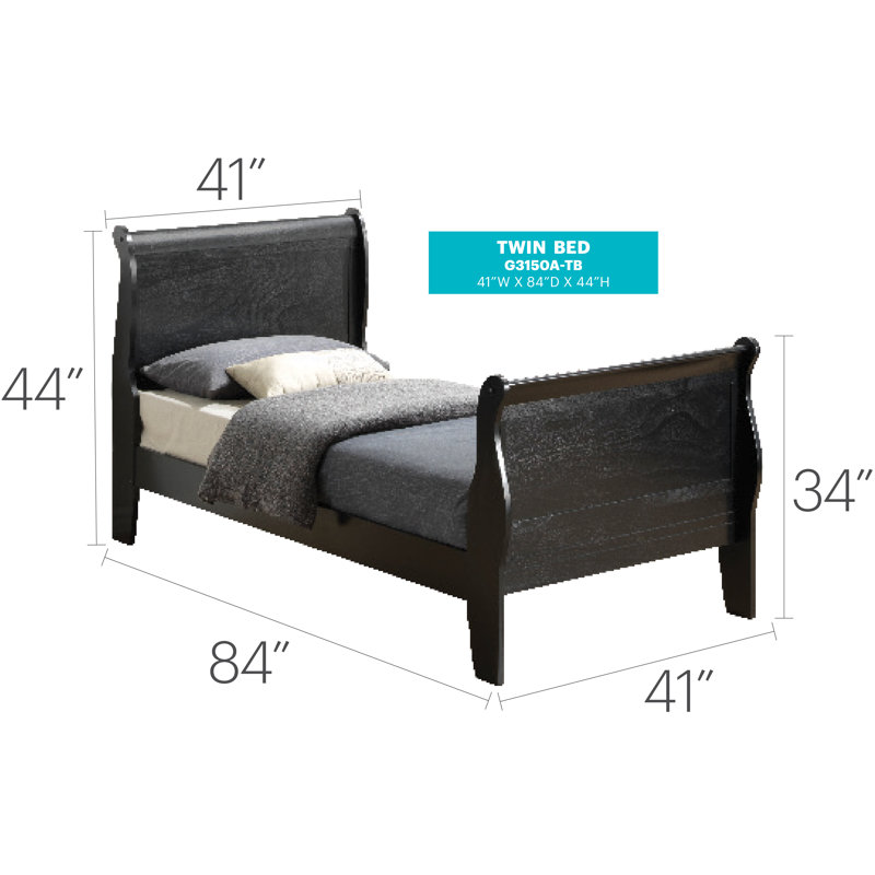 Citronelle Bed, Twin, Black