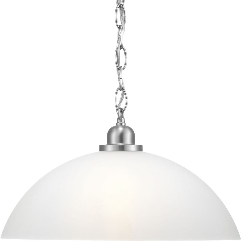 Luminaire suspendu pour dôme simple 1 lumières Amari, Nickel brossé