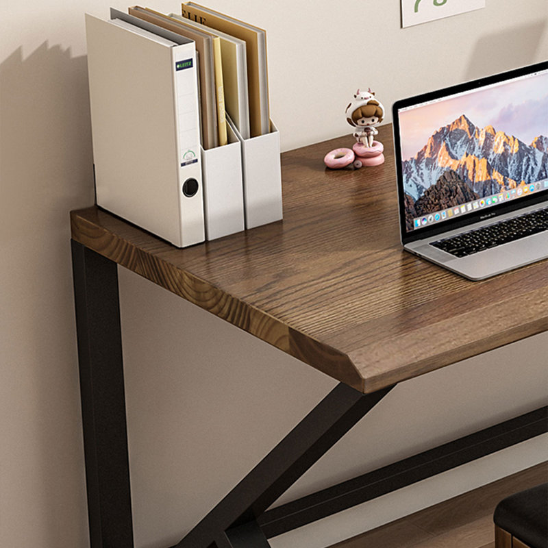 Bureaux rectangulaires en bois massif foncé noyer foncé, H 29,53 po x l 62,99 po x P 27,56 po