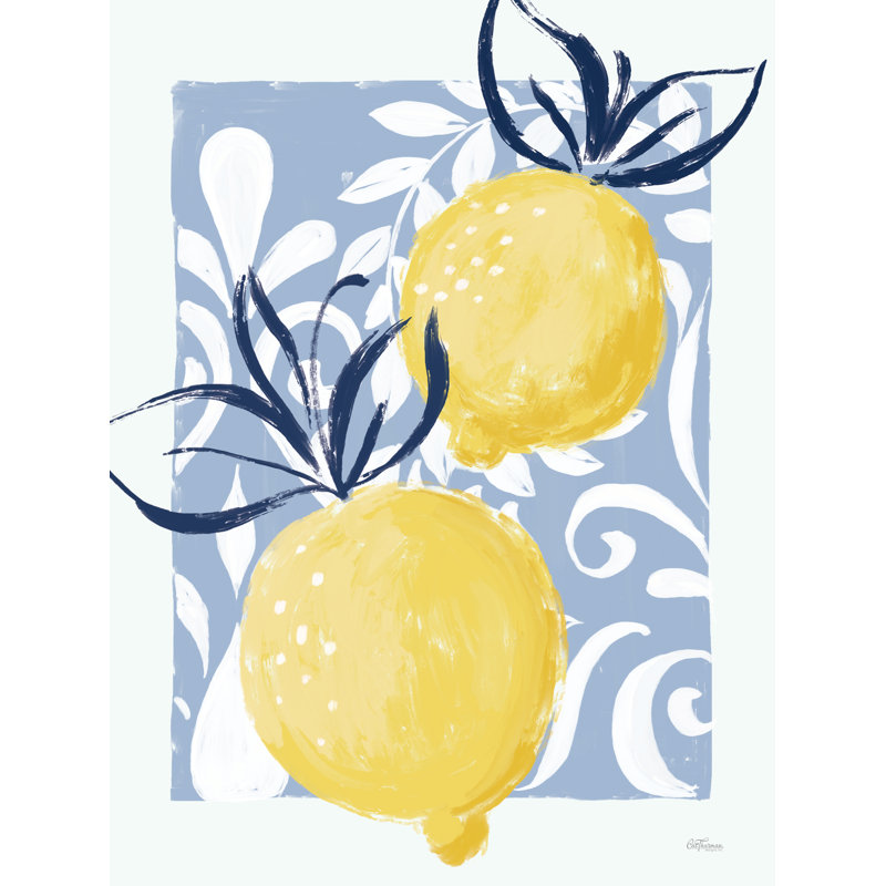«Loose Lemons» par Cat Thurman Designs, Pas de tapis, H 40 po x l 30 po, Sans cadre