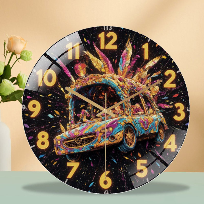 Horloge murale en verre 12 po