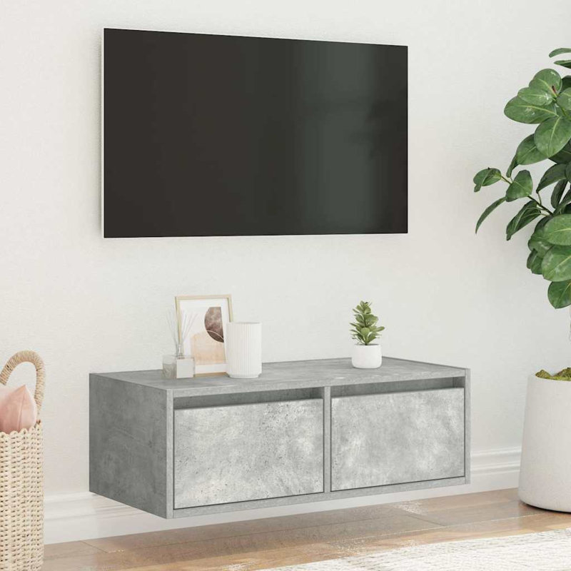 Exuma Unfinished TV Stand for TVs up to 40", Concrete Grey, 25cm H x 75cm L x 35.5cm W