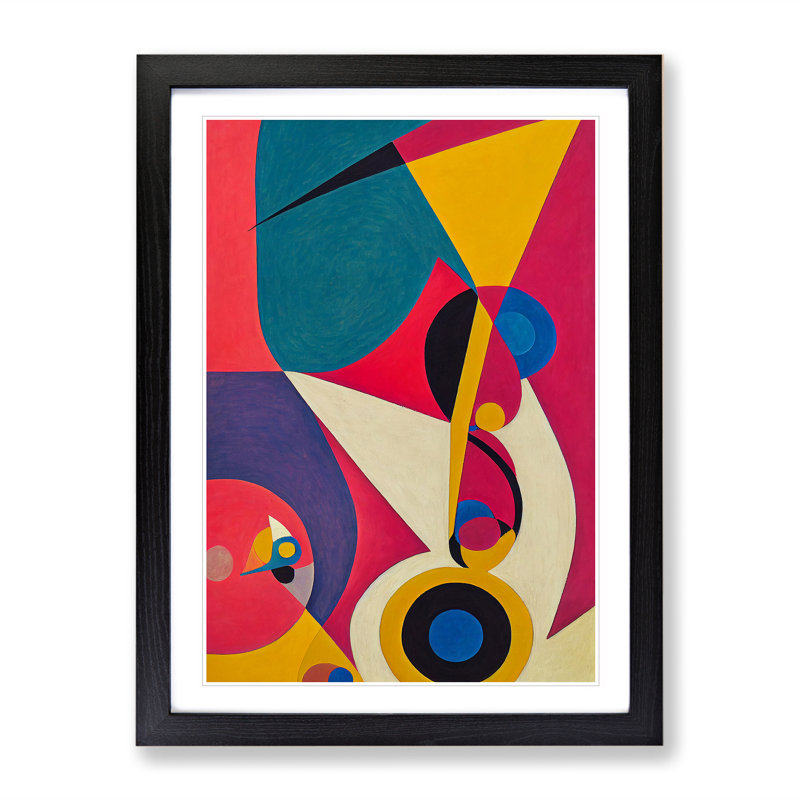 XV1022-533X An Abstract Art Painting No.5 - Single Picture Frame Print, Black, 64cm H x 46cm W