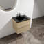 Meuble-lavabo mural de 1 po | lavabo en céramique noire | 2 tiroirs à fermeture en douceur | conception moderne | assemblage facile | peu encombrant