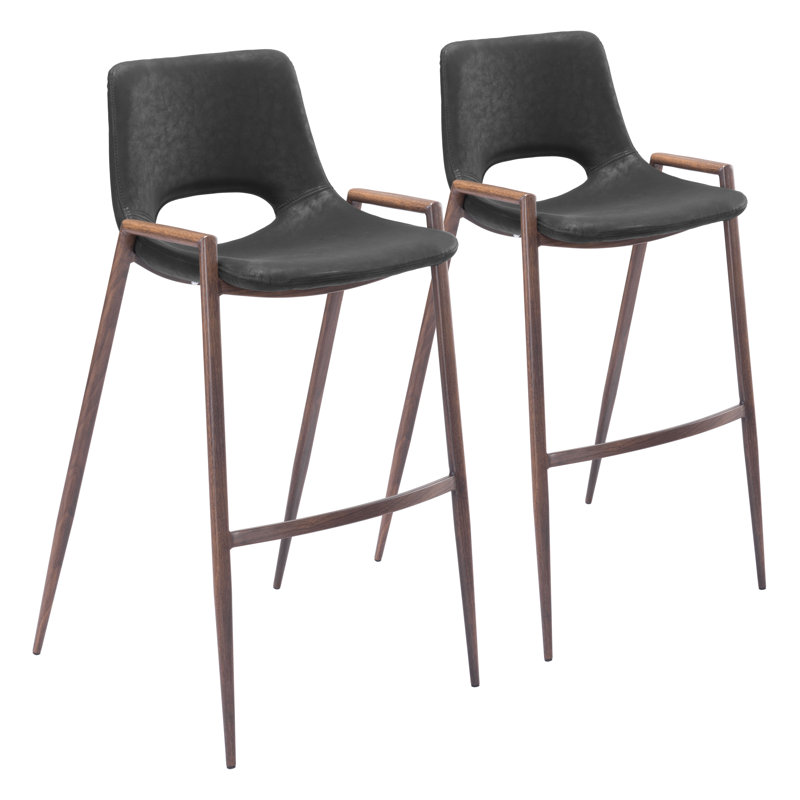 Upholstered Counter Stool, Black, Bar Stool (29.3” Seat Height)