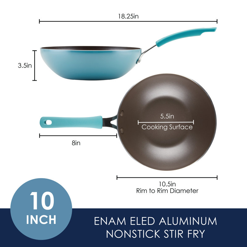 Rachael Ray Cook Create Aluminum Nonstick Stir Fry Pan, Agave Blue