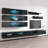 Linton 126" Modern Floating Wall Mounted Entertainment Center with 16-Color LED Lighting, High Gloss Finish-290176996