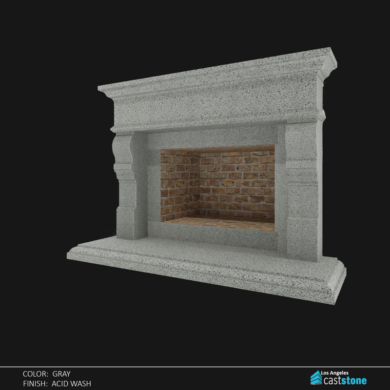 Mollina Fireplace Surround, Gray Acid Wash