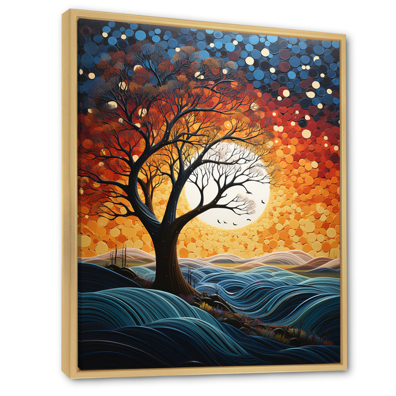 «Spiritual Embrace Baobab Tree», reproduction d'art sur toile, Encadrement doré, H 40 po x l 30 po
