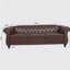 Canapé Chesterfield 84,65 po à accoudoirs rembourrés en polyuréthane brun foncé.-824275093
