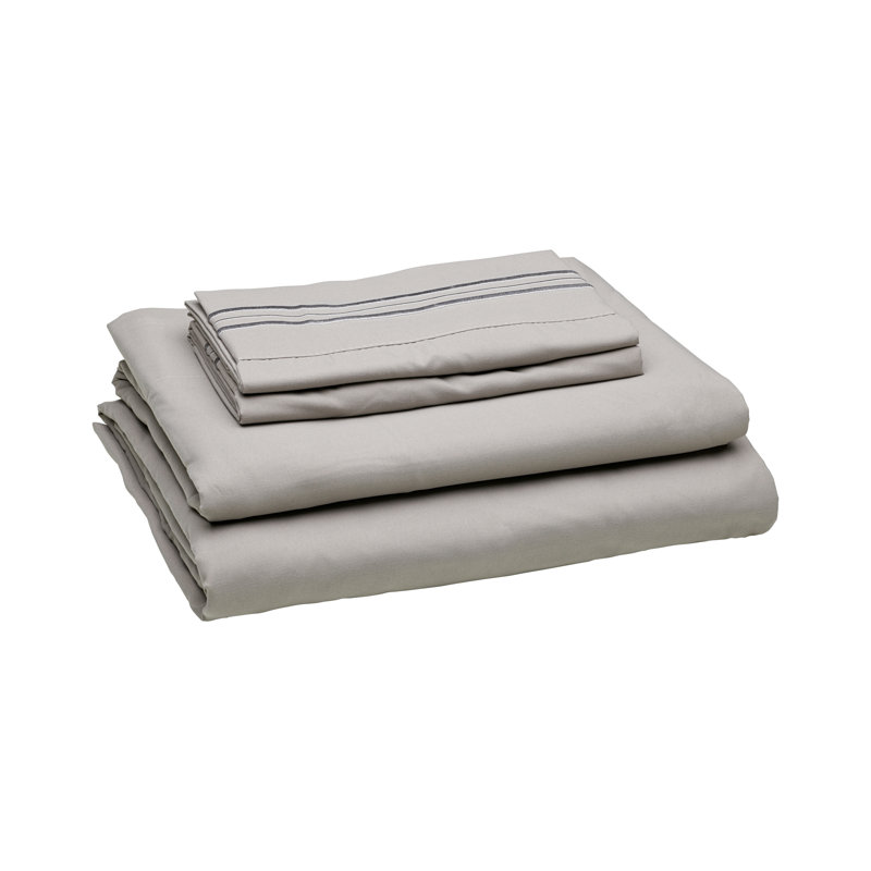 Microfiber Sheet Set, Silver, Split King Sheet Set + Fitted Sheet + 2 Pillowcase