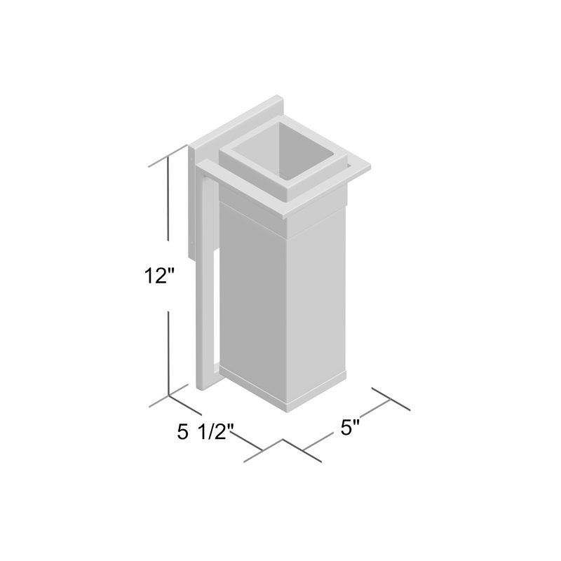 Plafonnier encastré d'extérieur à DEL Brey, H 12 po x l 5 po x P 5,5 po, Bronze foncé