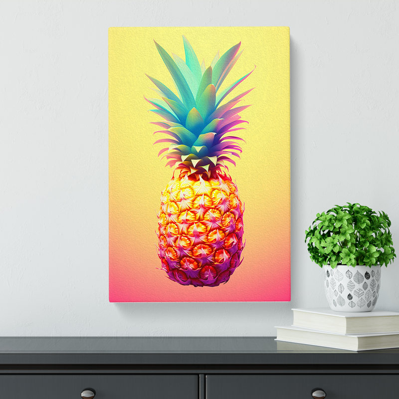 Pineapple Colour Field - Wrapped Canvas, 76cm H x 50cm W x 3cm D
