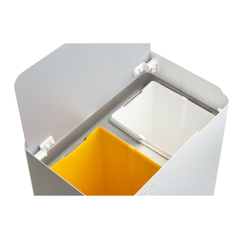 Jefferson Place 40 Litre Multi-Compartments Trash & Recycling Bin, Grey