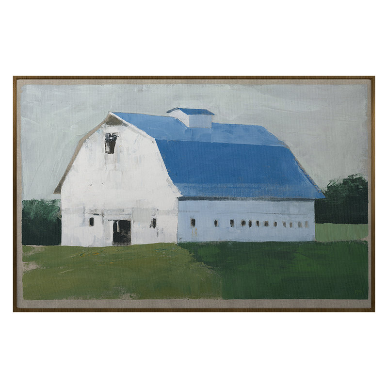 «Lonely Barn 2» par PC Ngo - reproduction d'art sur toile simple, H 32 po x l 49 po
