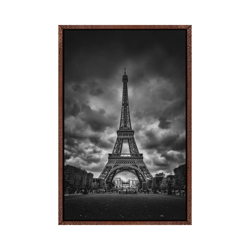 Eiffel by Juan Pablo de Miguel - 1 Piece Wall Art on Canvas, 66.04cm H x 45.72cm W x 3.81cm D, Brown Framed