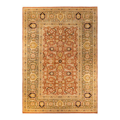 Hand Knotted Wool Traditional Hayner Brown Area Rug 11' 0"" x 15' 1 -  The Twillery Co.Â®, 8FFD16E2D2FF4AD3B01B23304F654F9C