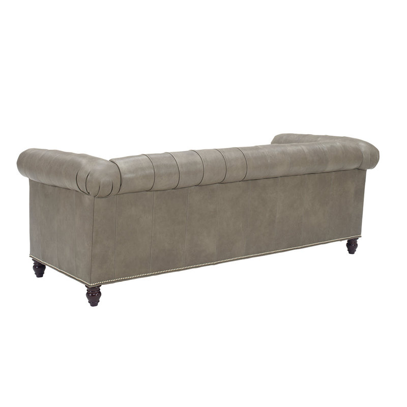 Manchester Leather Sofa, Gray Leather Match