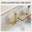 Robinet de salle de bain escamotable, poignée simple en or brossé avec douchette rétractable et bonde escamotable, petit ou petit lavabo de bar rond pour véhicule récréatif avec plaque de pont