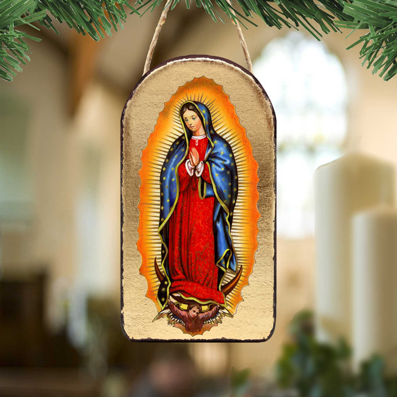 Inspirational Icon 5'' Handmade Wood Shatterproof Photo Ornament