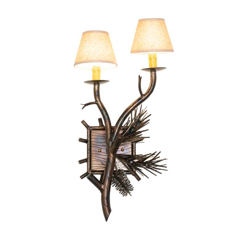 12" Wide 2 Light Right Wall Sconce