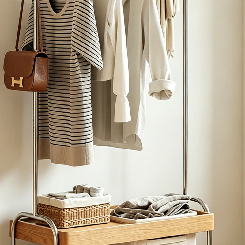 Portemanteau Modern, Natural Wood Colour
