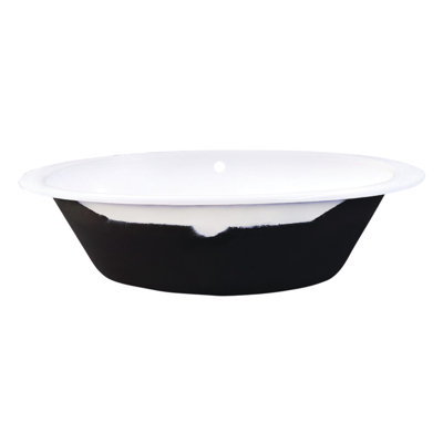 Aqua Eden VCTPN653517 65-Inch Cast Iron Oval Drop-In Tub With Centre Drain, White