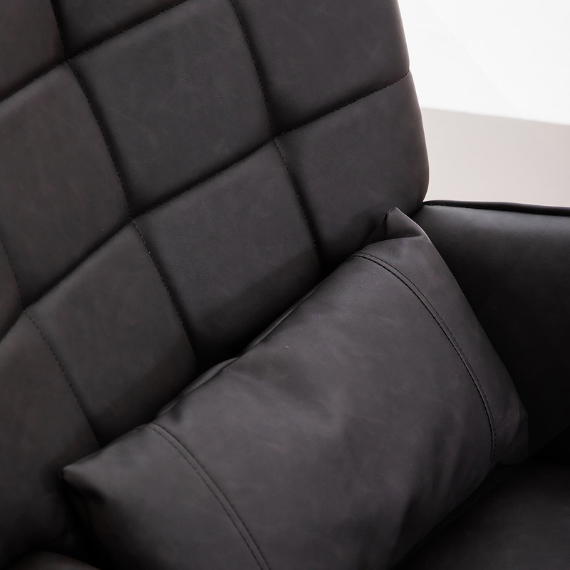 Comfortable Modern Armchair with Sturdy Metal Legs and Soft Padding for Various Rooms, Black, 30.2" H x 27.4" W x 30.5" D