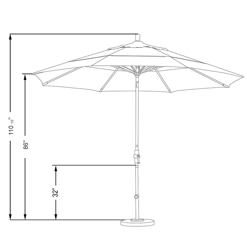 Parasol de marché Broadmeade octogonal Sunbrella, Toile performance moka