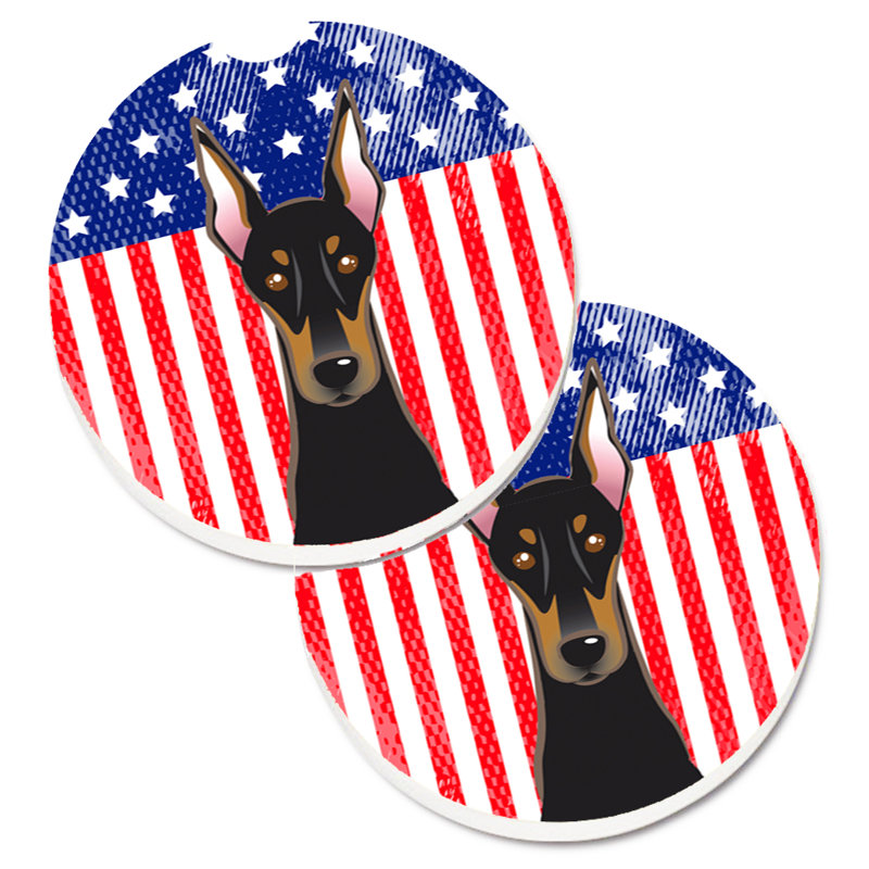 Sous-verre american flag, Doberman