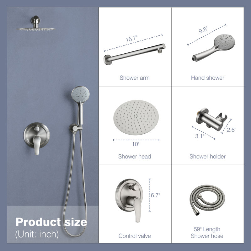 All-In-One Kit with Rough in-Valve, Brushed Nickel