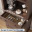 Armoire de cuisine de 72 po de hauteur avec portes et tiroir, huche de cuisine autoportante avec tablettes réglables-1992346729