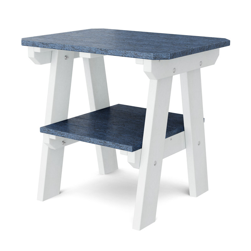 Table de bout à deux niveaux Heritage, Bleu patriote / blanc
