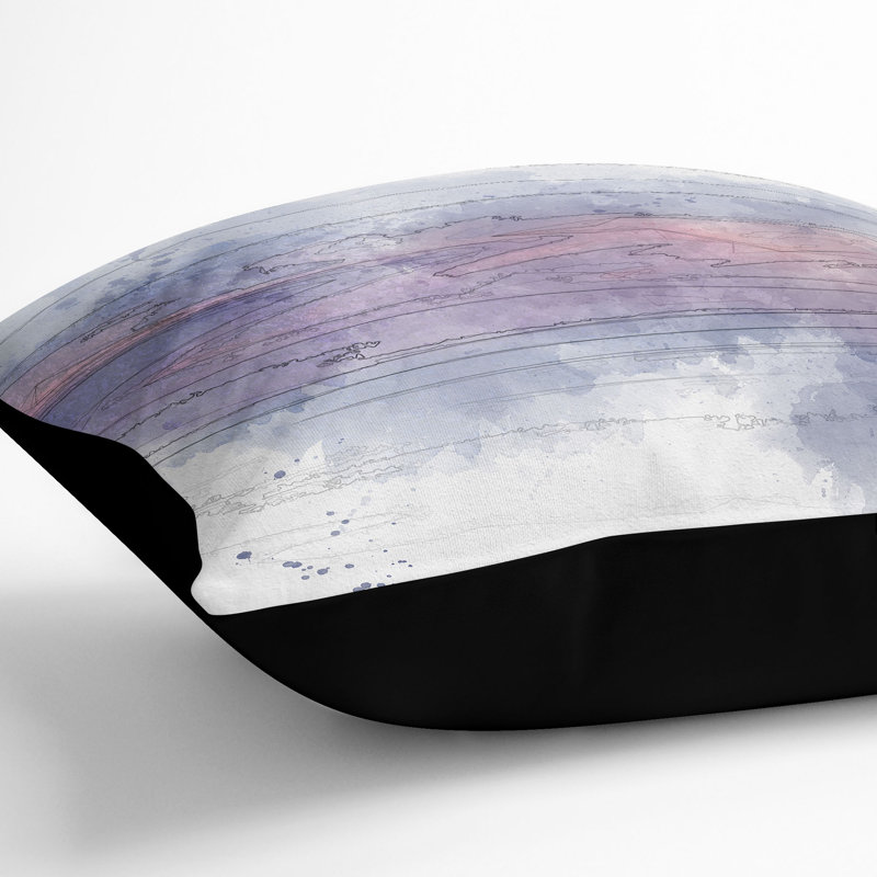 Light Clouds Sketch Cushion with Filling, Black, 40cm H x 40cm W x 15cm D