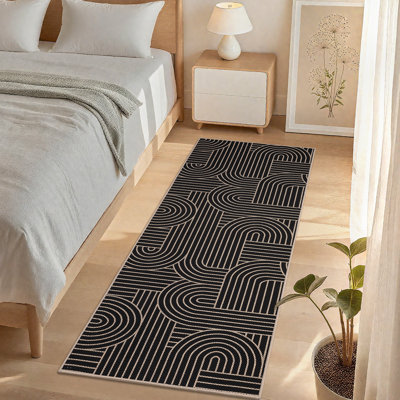 Tapis de couloir mince en jute lavable - Tapis antidérapant arc-en-ciel neutre moderne antidérapant pour entrée, salon, salle à manger, patio