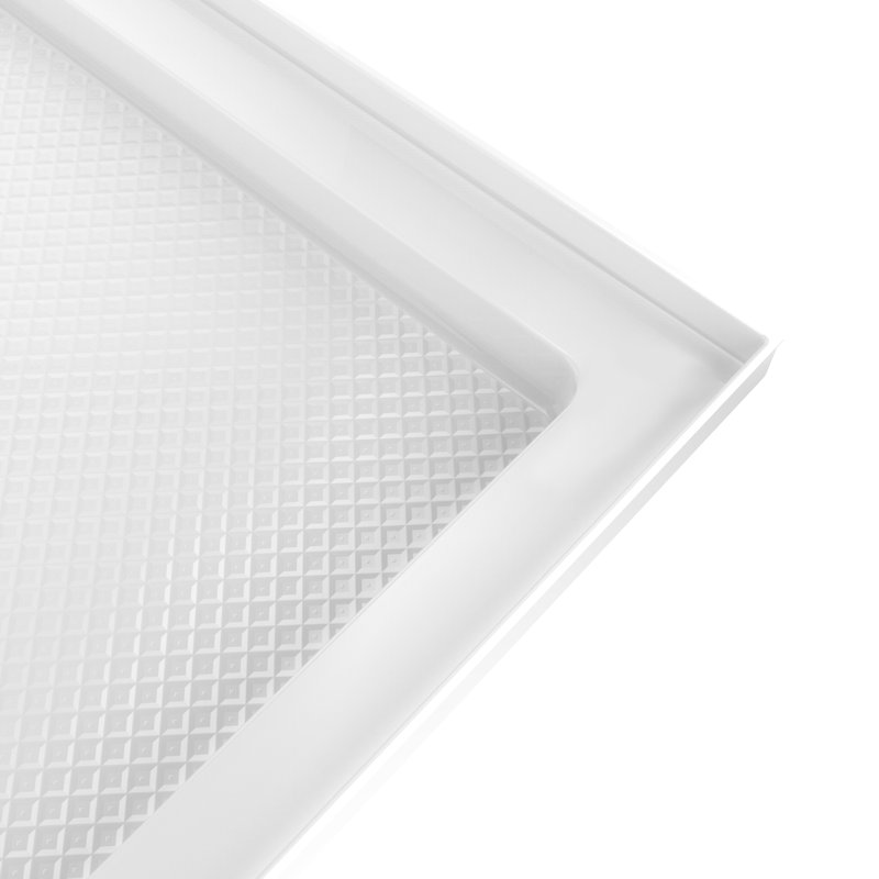 DreamLine SlimLine P 36 po x l 36 po x H 2 3/4 po Blanc, Laiton poli/blanc