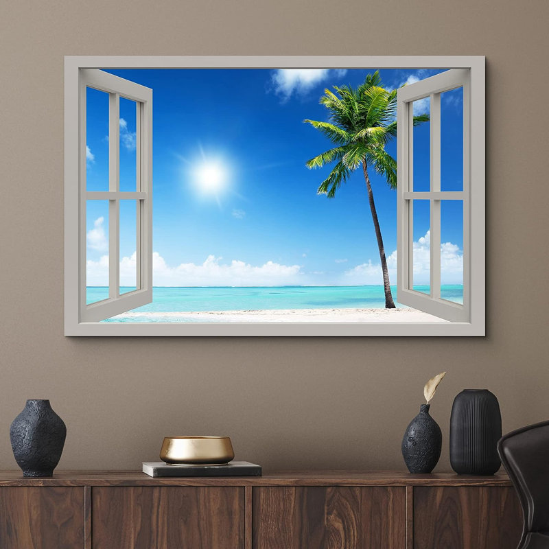 Sunshine Sunlight Tropical Island Ocean Beach Nature Wilderness - Wrapped Canvas Print, H 12 po x l 18 po x P 1,5 po
