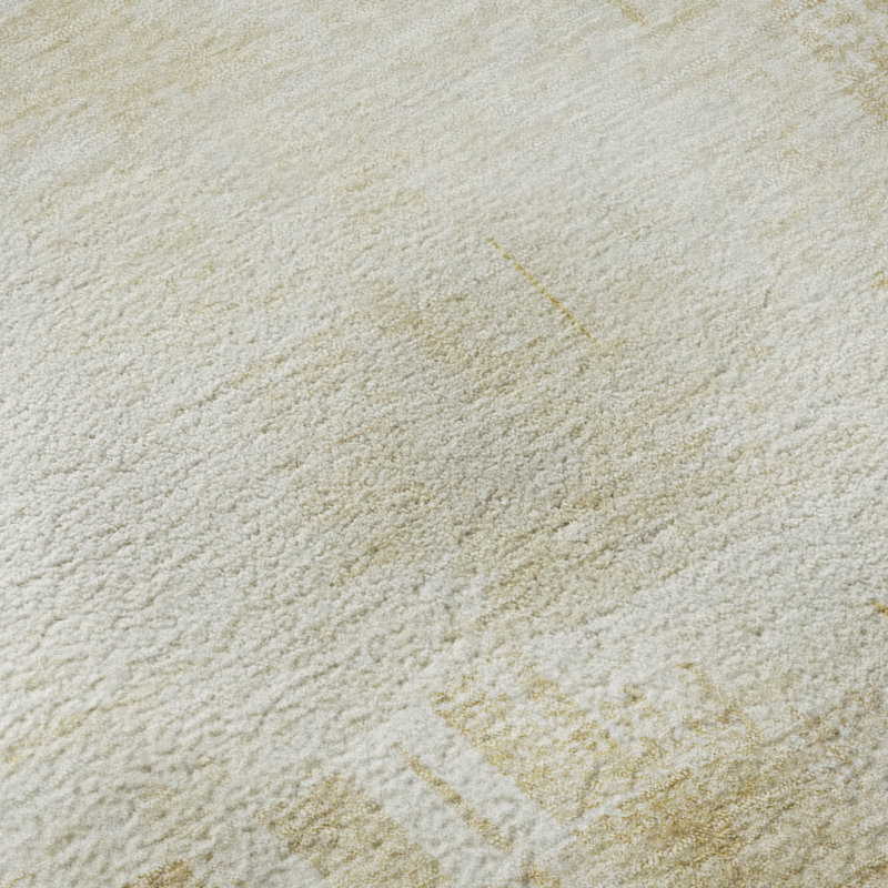 Tapis beige lavable à la machine de qualité supérieure Mayfield, Rectangle 5 pi x 7 pi 6 po