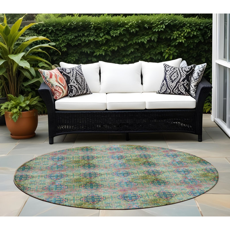 Tapis d'intérieur rond antidérapant 8 pi