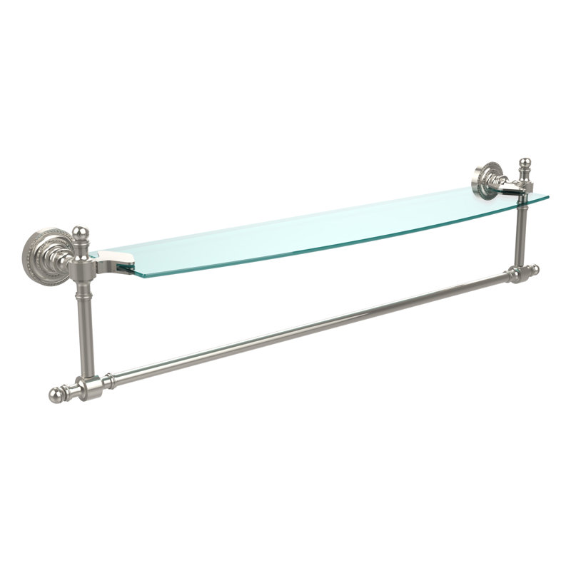 Étagère murale avec barre à serviettes Godinez, 28 po, Nickel poli