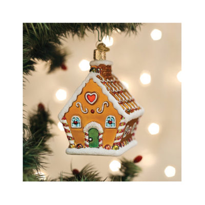 Old World Christmas Glass Blown Ornament for Christmas Tree, Sweet Gingerbread Cottage