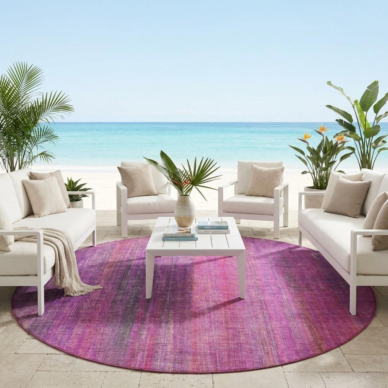 Tapis rond lavable antidérapant 8 po