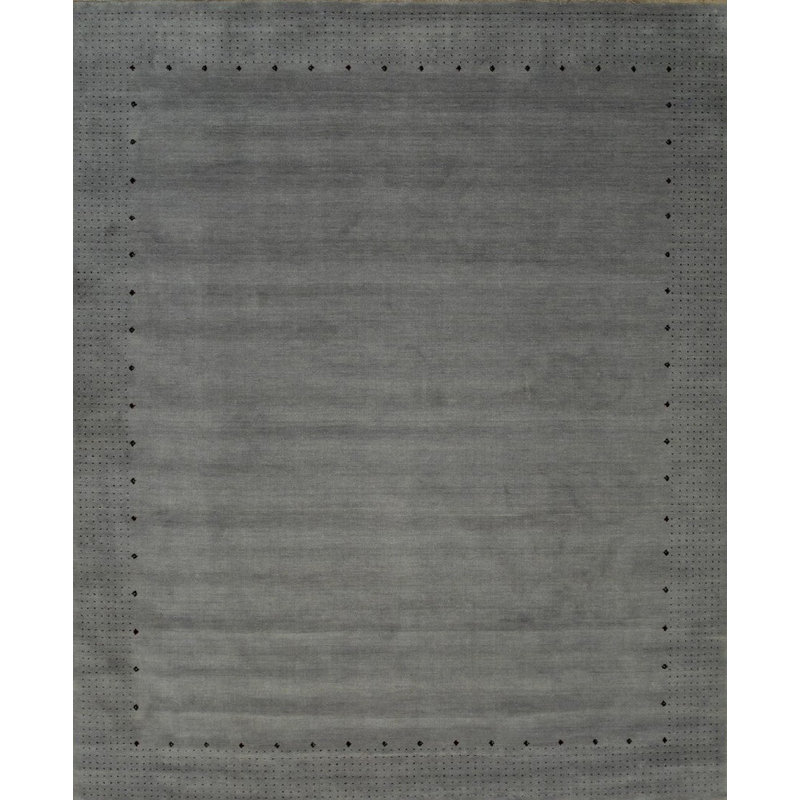 Sophie Alluring Gray Handmade Wool Area Rug, Rectangle 8' x 10'