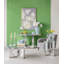 Console rectangulaire 47 po x 15,5 po x 31 po avec motif floral élégant et finition miroir argentée