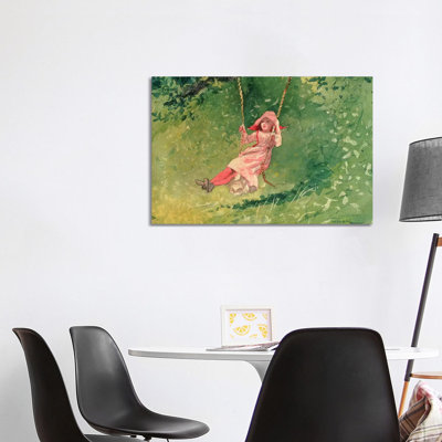 Girl On A Swing by Winslow Homer - Wrapped Canvas Gallery-Wrapped Canvas Giclée