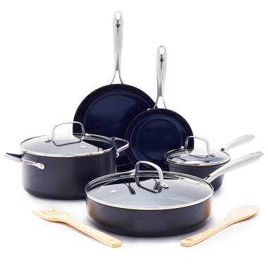  Blue Diamond Cookware Tri-Ply Stainless Steel Ceramic Nonstick,  7 Piece Cookware Pots and Pans Set, PFAS-Free, Multi Clad, Induction,  Dishwasher Safe, Oven Safe, Silver : Everything Else