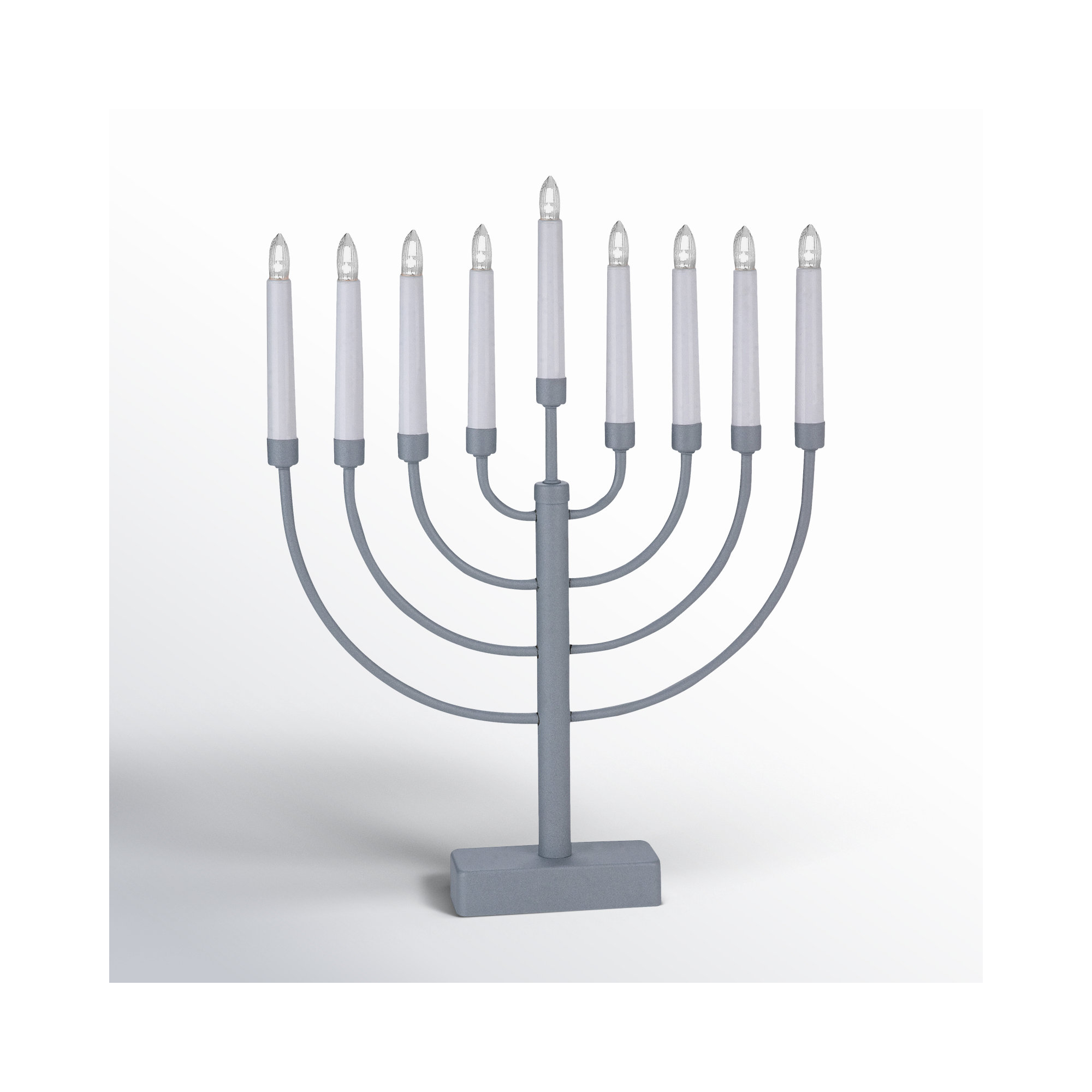 Battery Operated Menorah, Pewter