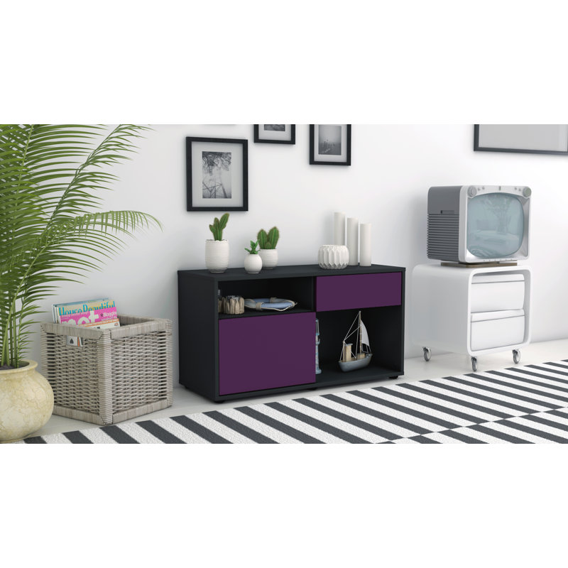 Elmer 1 - Drawer Chest of Drawers, Black and purple
