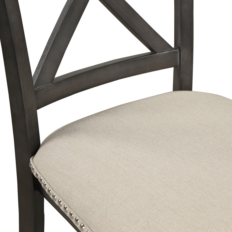 Orisfur. Ensemble 5 pièces de table et chaises pour 4 personnes, Blanc antique
